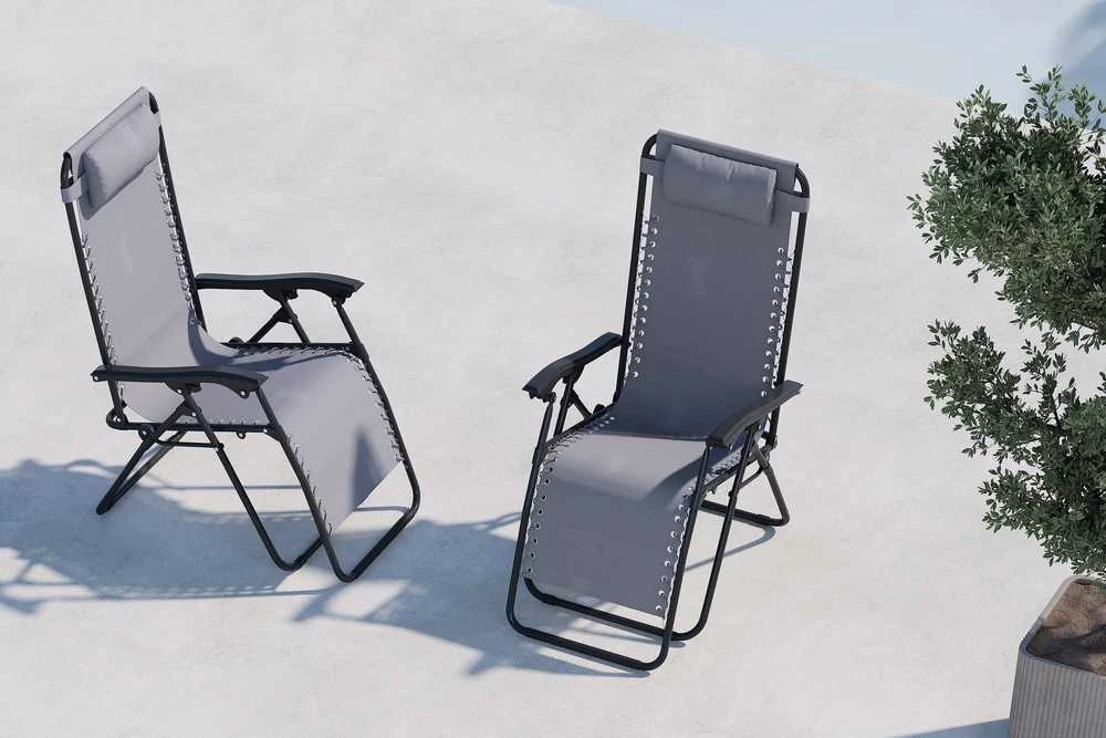 Venture Design Saulės gultas Vulcano 44x50x42,5 cm Pilkas plienas