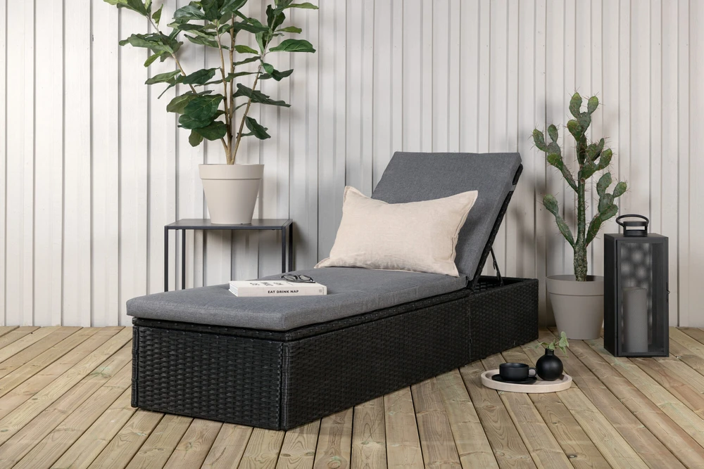 Venture Design Saulės ležiama, keturių vietų, 60,5x198 cm, juoda
