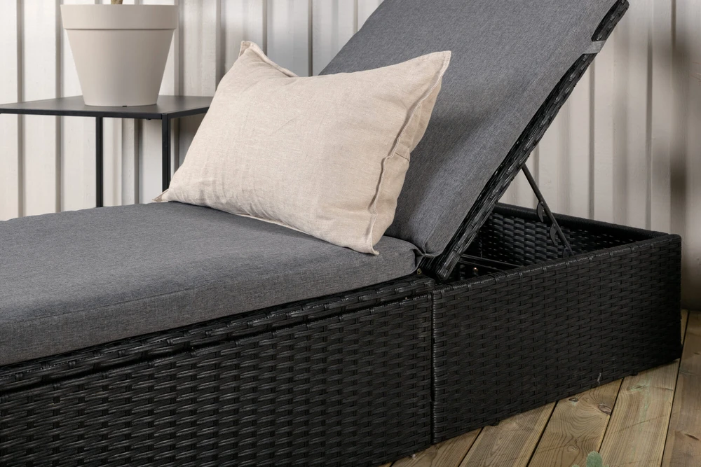 Venture Design Saulės ležiama, keturių vietų, 60,5x198 cm, juoda
