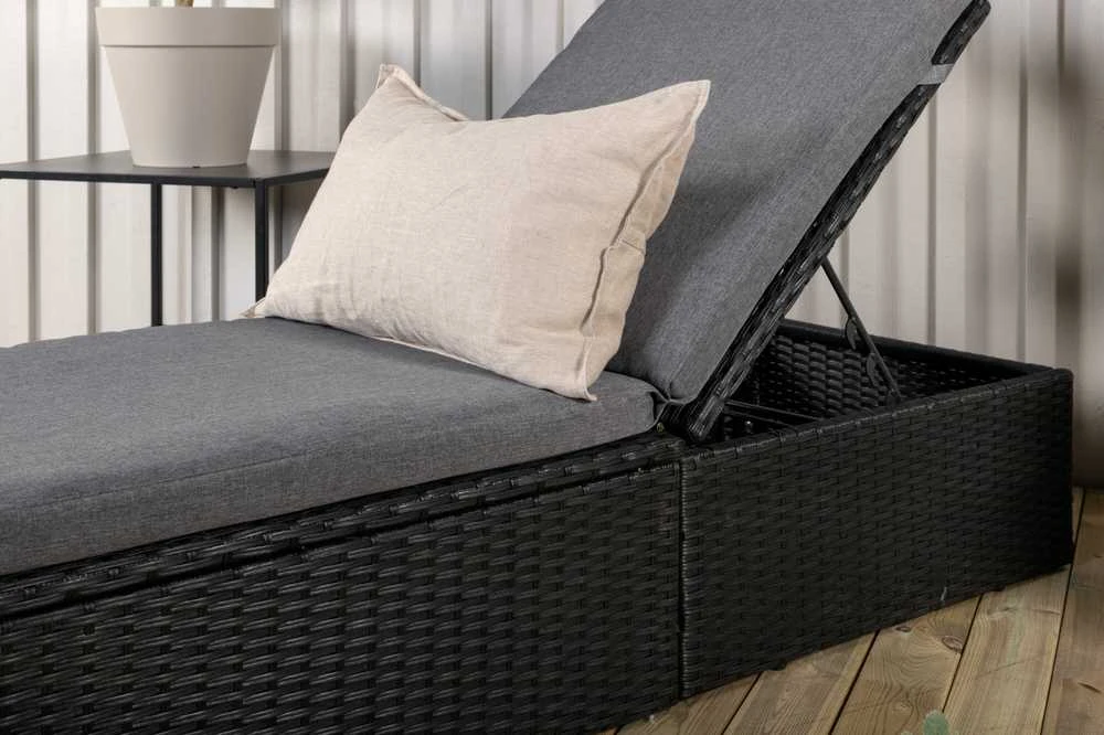 Venture Design Saulės ležiama, keturių vietų, 60,5x198 cm, juoda