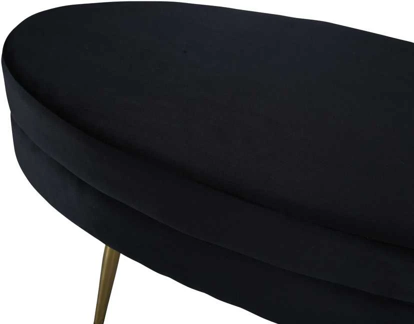 Venture Home Otomanė Otto, juoda ir žalvario, 100x40x41cm, aksomas