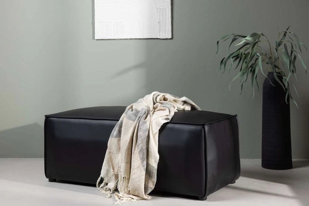 Venture Design Sėdimoji Pufa, Palermo, 59x119 cm, Juoda