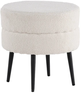 Venture Design Sėdynės Pufas, Puodas Pouf Balta Teddy, 40x40 cm, Balta
