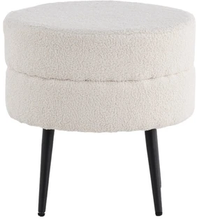 Venture Design Sėdynės Pufas, Puodas Pouf Balta Teddy, 40x40 cm, Balta