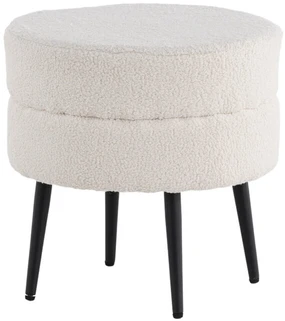Venture Design Sėdynės Pufas, Puodas Pouf Balta Teddy, 40x40 cm, Balta