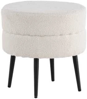 Venture Design Sėdynės Pufas, Puodas Pouf Balta Teddy, 40x40 cm, Balta