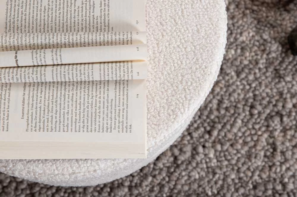 Venture Design Sėdynės Pufas, Puodas Pouf Balta Teddy, 40x40 cm, Balta