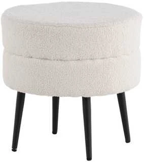 Venture Design Sėdynės Pufas, Puodas Pouf Balta Teddy, 40x40 cm, Balta