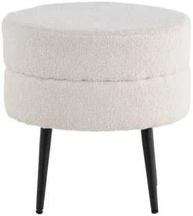 Venture Design Sėdynės Pufas, Puodas Pouf Balta Teddy, 40x40 cm, Balta