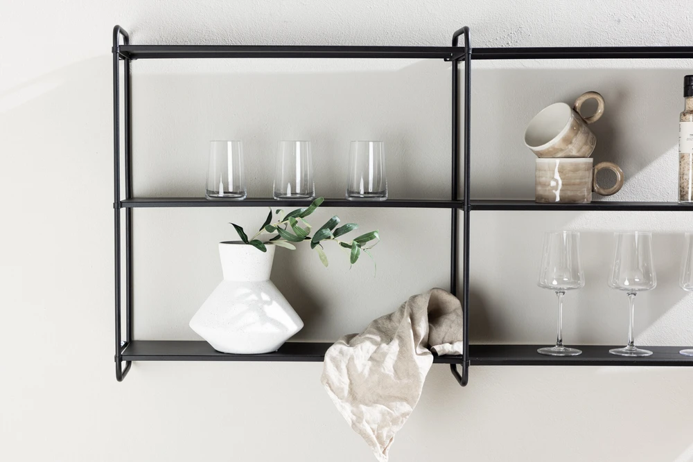 Venture Design Sieninis lentynas, Lyon, 122x63 cm, Juodas