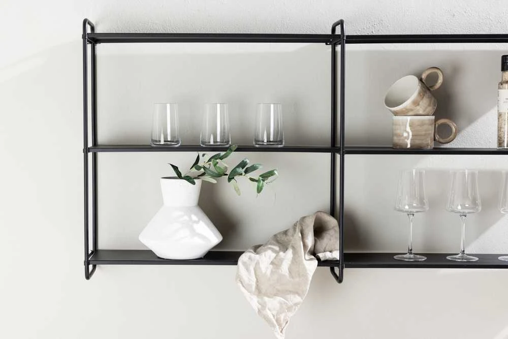Venture Design Sieninis lentynas, Lyon, 122x63 cm, Juodas