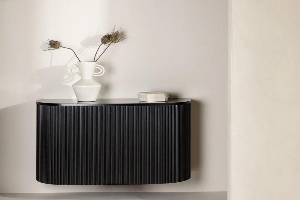 Venture Design Sieninis spintelė, Loca, 45x120 cm, Juoda