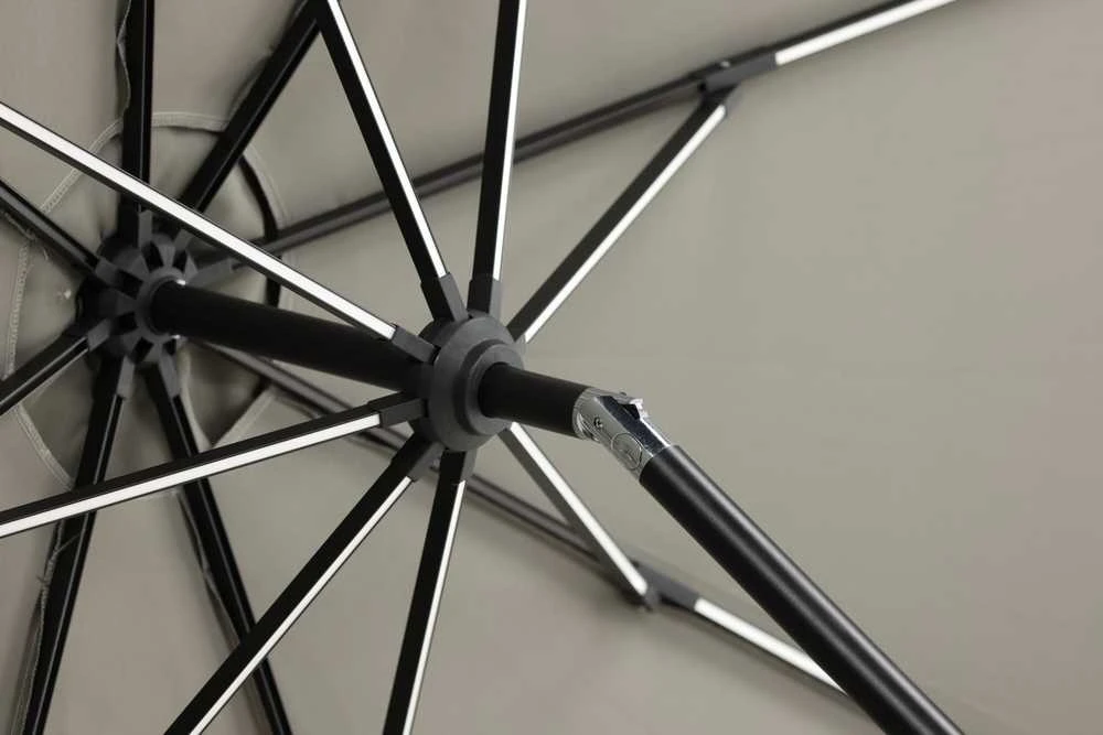 Venture Design Skėtis su LED apšvietimu, Sabal, 270 cm, Pilka