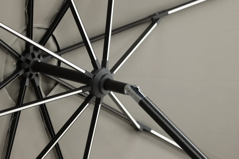 Venture Design Skėtis su LED apšvietimu, Sabal, 270 cm, Pilka