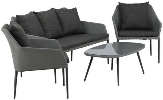Venture Design Sodo baldų komplektas, Spoga, 75x79x72 cm, Juoda