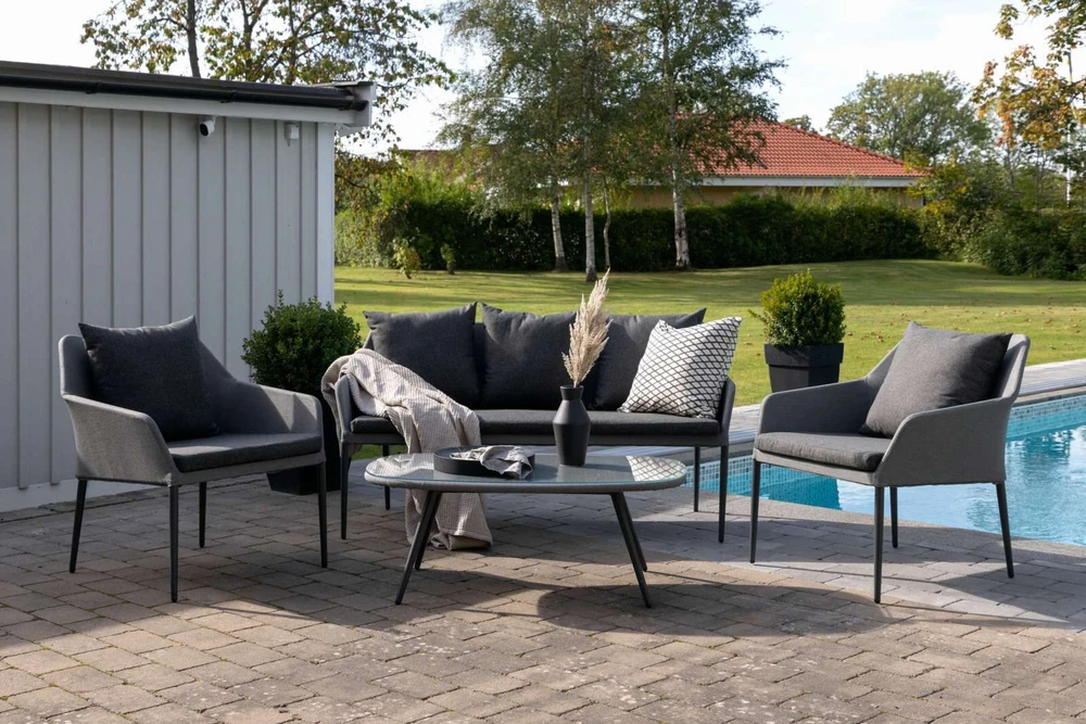 Venture Design Sodo baldų komplektas, Spoga, 75x79x72 cm, Juoda