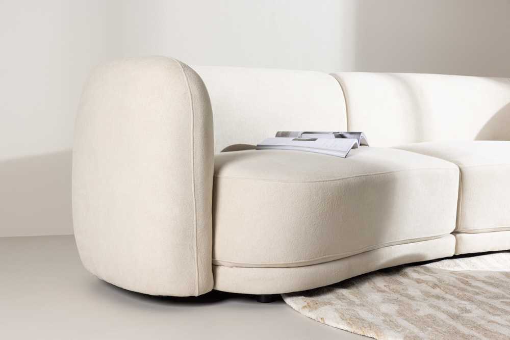 Venture Design Sofa, Cielo 3-vietės, 91x268x80 cm, kreminė