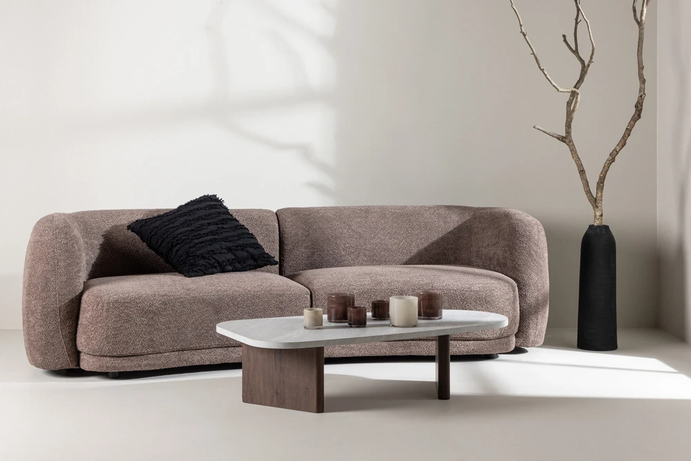 Venture Design Sofa, Cielo 3-vietės, 91x268x80 cm, Ruda