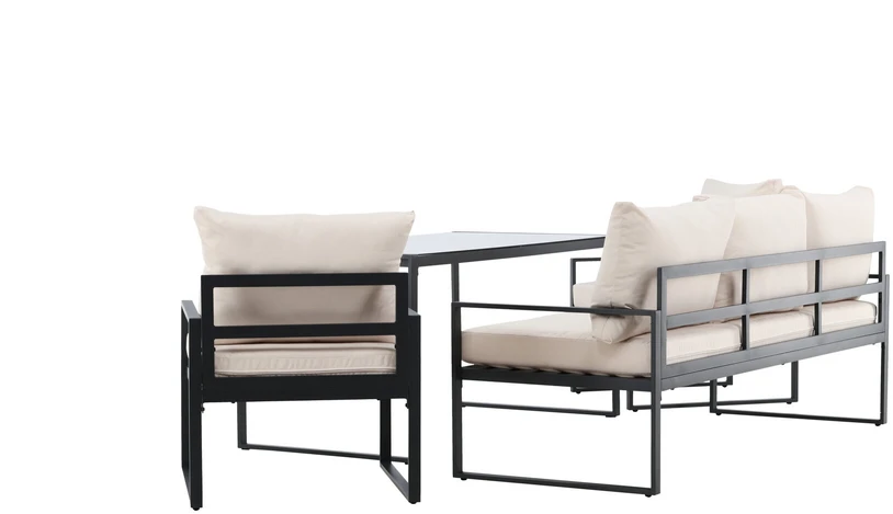 Venture Design Sofa komplektas Catania Juoda Smėlio spalvos
