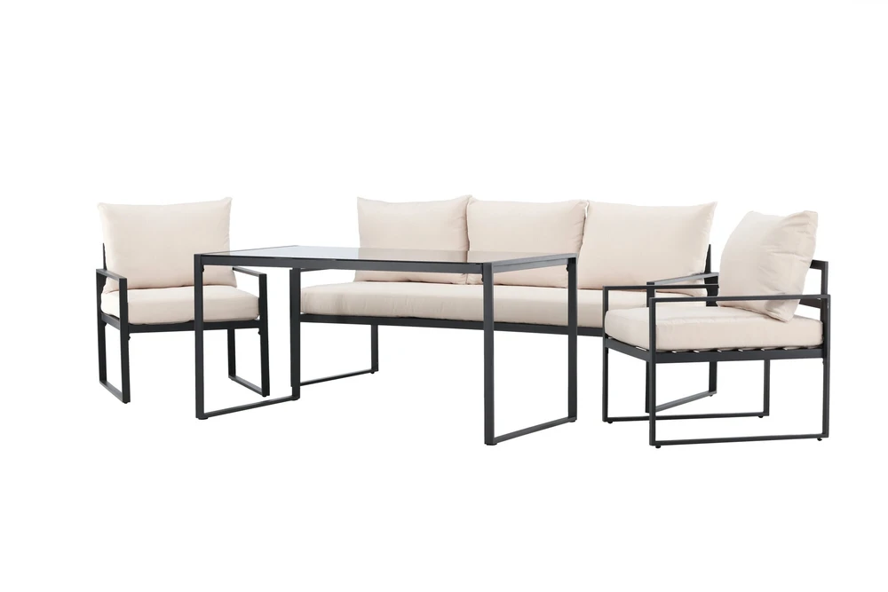 Venture Design Sofa komplektas Catania Juoda Smėlio spalvos