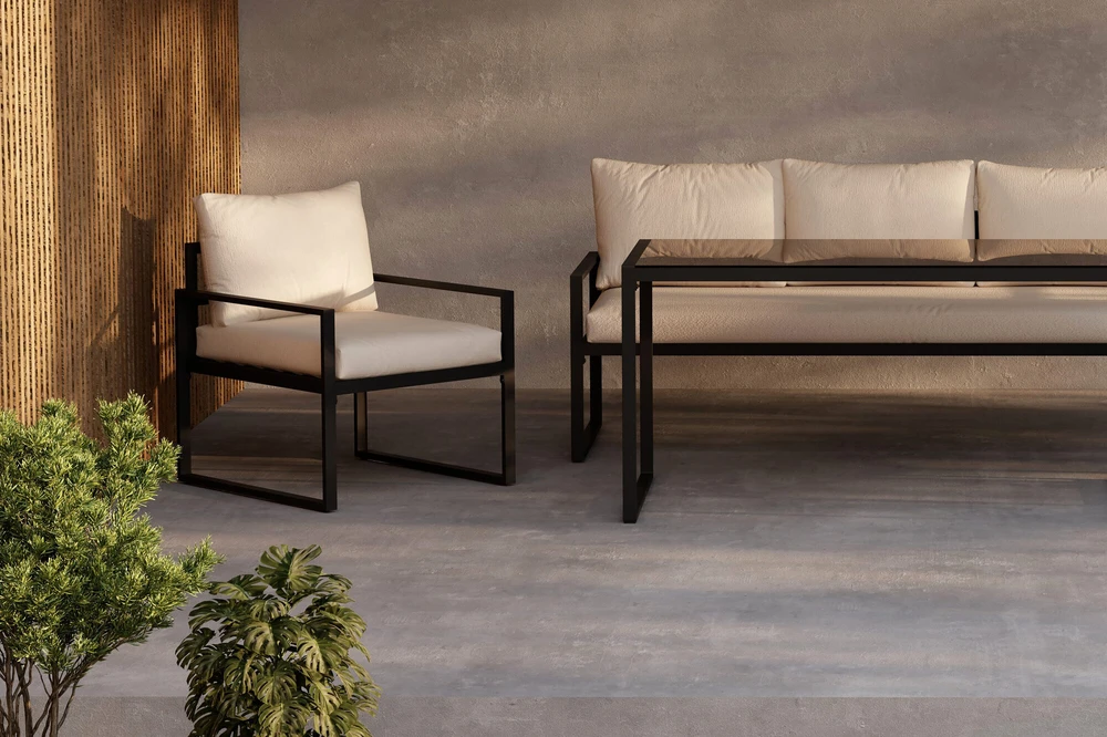 Venture Design Sofa komplektas Catania Juoda Smėlio spalvos