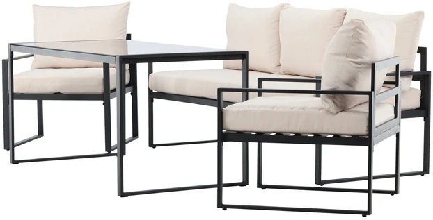 Venture Design Sofa komplektas Catania Juoda Smėlio spalvos