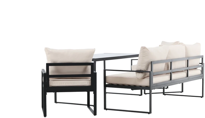 Venture Design Sofa komplektas Catania Juoda Smėlio spalvos