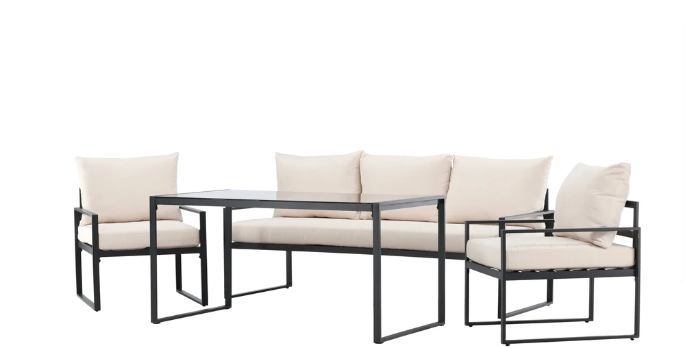 Venture Design Sofa komplektas Catania Juoda Smėlio spalvos