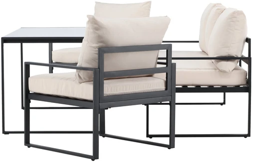 Venture Design Sofa komplektas Catania Juoda Smėlio spalvos