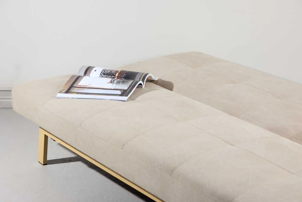 Venture Design Sofa-lova Bodil, smėlio spalvos linas, plieno rėmas