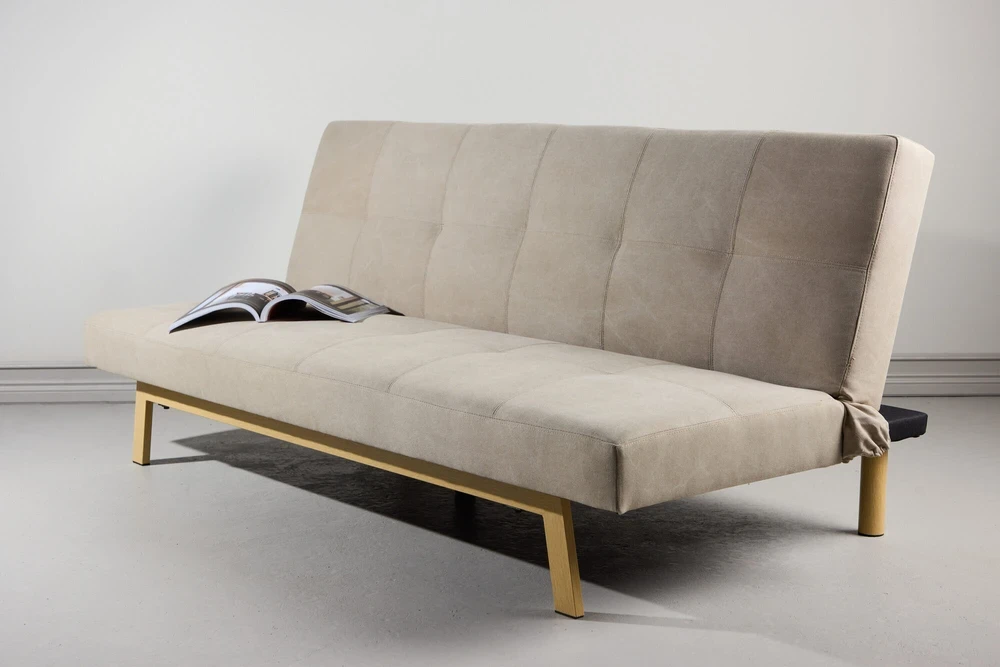 Venture Design Sofa-lova Bodil, smėlio spalvos linas, plieno rėmas