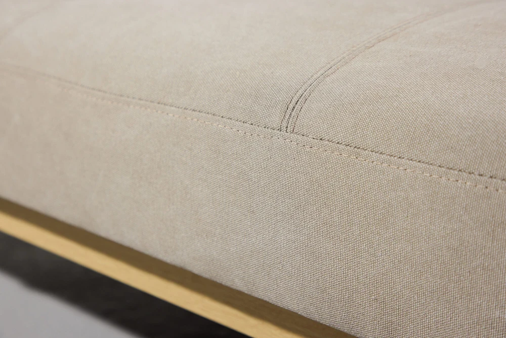 Venture Design Sofa-lova Bodil, smėlio spalvos linas, plieno rėmas