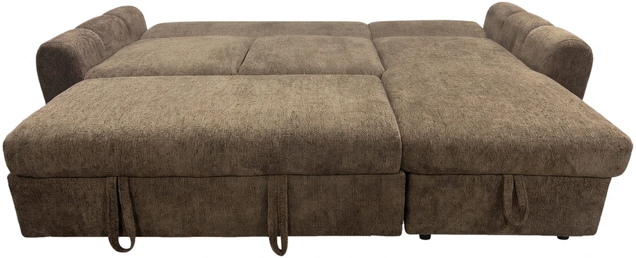 Venture Design sofa-lova Teo, kairiąja gulimąja dalimi, ruda