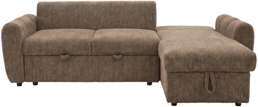 Venture Design sofa-lova Teo, kairiąja gulimąja dalimi, ruda