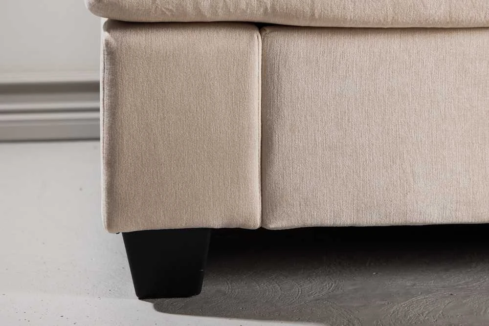 Venture Design Sofa Sani 3 vietų, greige chenilas, fanera, metalas