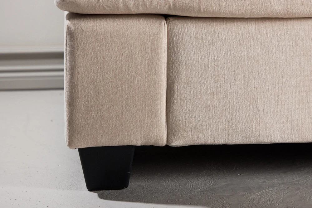 Venture Design Sofa Sani 3 vietų, greige chenilas, fanera, metalas
