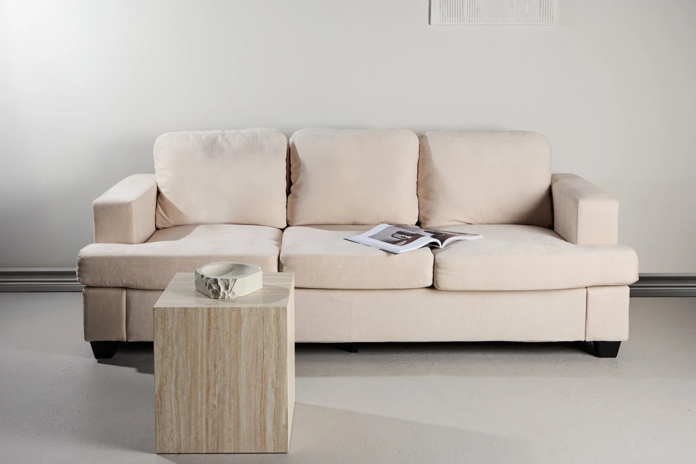Venture Design Sofa Sani 3 vietų, greige chenilas, fanera, metalas