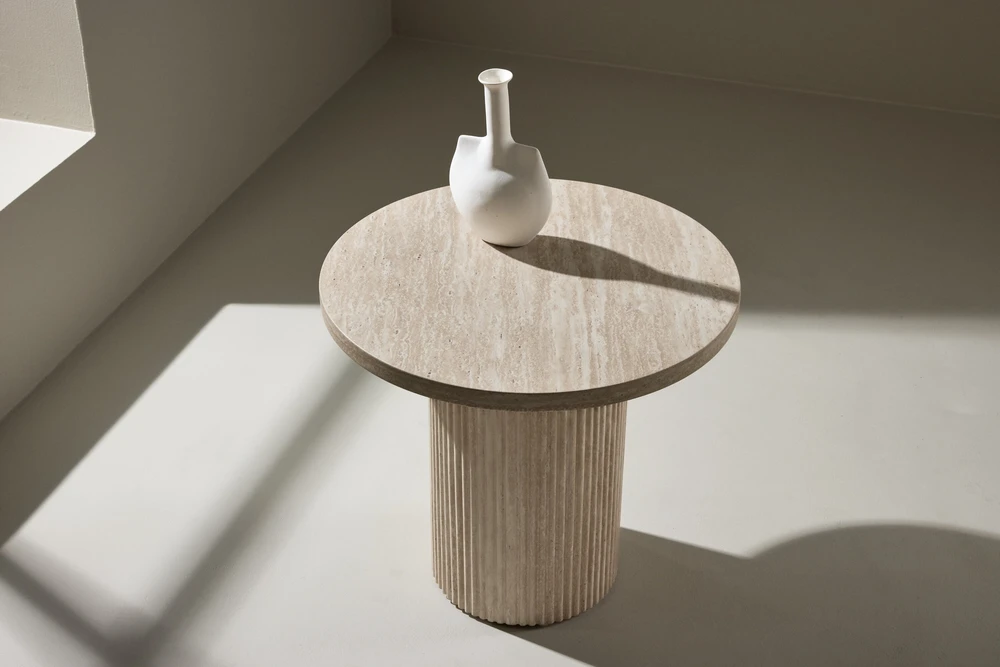 Venture Design Sofa staliukas 50x45 cm, smėlio spalvos, MDF