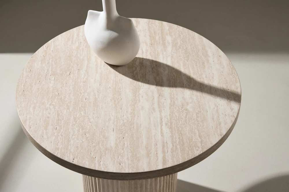 Venture Design Sofa staliukas 50x45 cm, smėlio spalvos, MDF