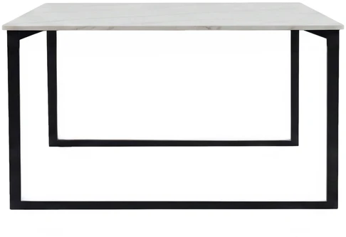 Venture Design Sofa staliukas Estelle 120x60x36 cm, juodas su balto marmuro imitacija