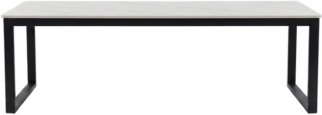 Venture Design Sofa staliukas Estelle 120x60x36 cm, juodas su balto marmuro imitacija