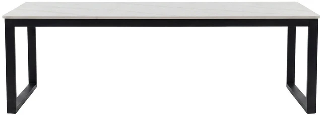 Venture Design Sofa staliukas Estelle 120x60x36 cm, juodas su balto marmuro imitacija