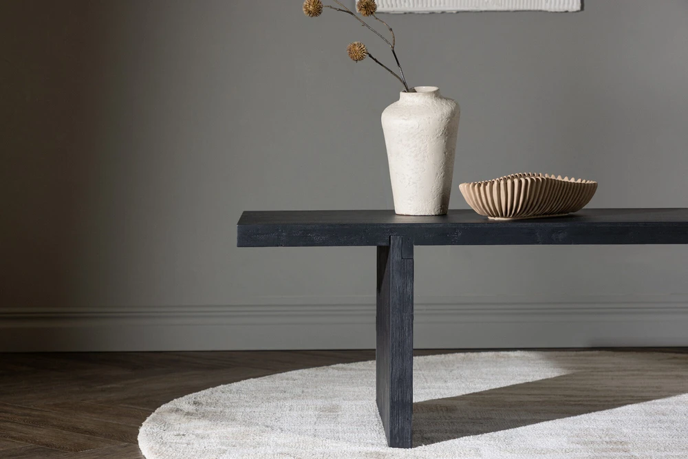 Venture Design Valgomasis stalas, Kopenhaga, ⌀140 cm, Juodas, Kėdė, Limhamn, 54x76 cm, Pilka