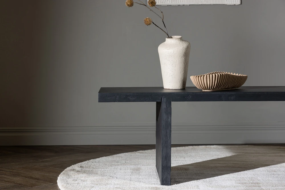 Venture Design Valgomasis stalas, Kopenhaga, ⌀140 cm, Juodas, Kėdė, Limhamn, 54x76 cm, Pilka