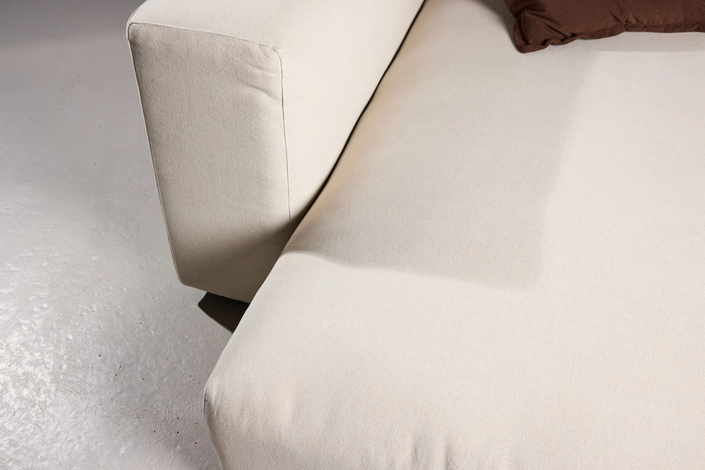 Venture Design Sofa su chaise longue Mavi 105x142 cm smėlio spalvos linas