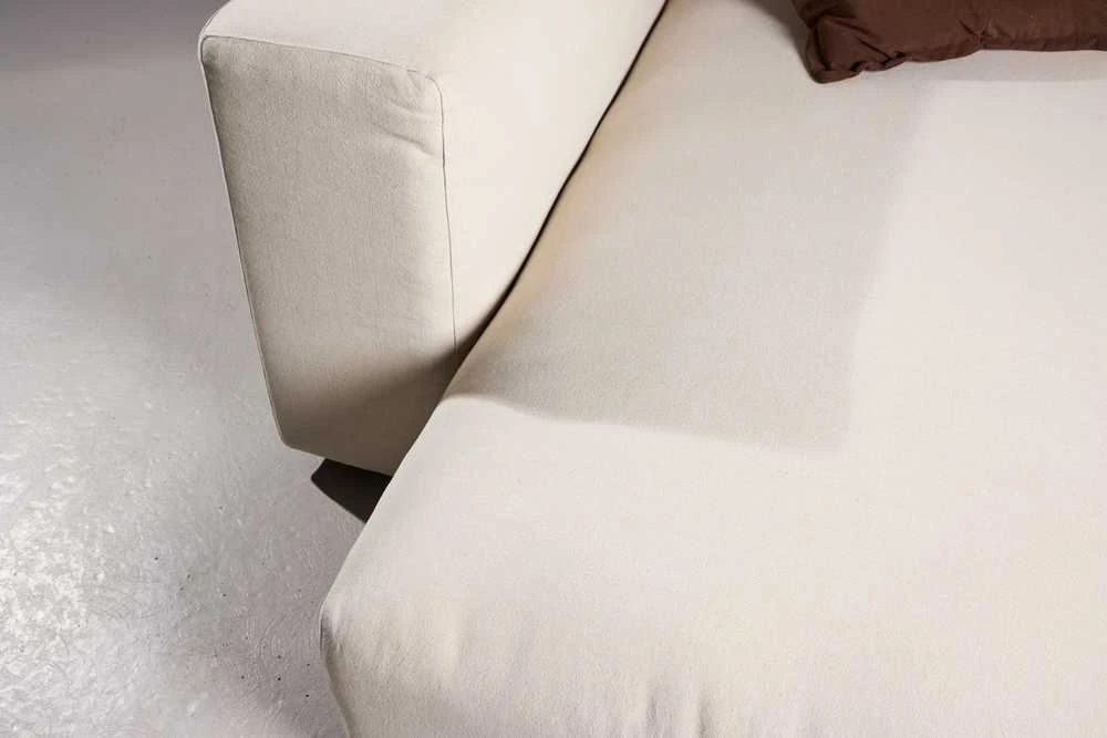 Venture Design Sofa su chaise longue Mavi 105x142 cm smėlio spalvos linas