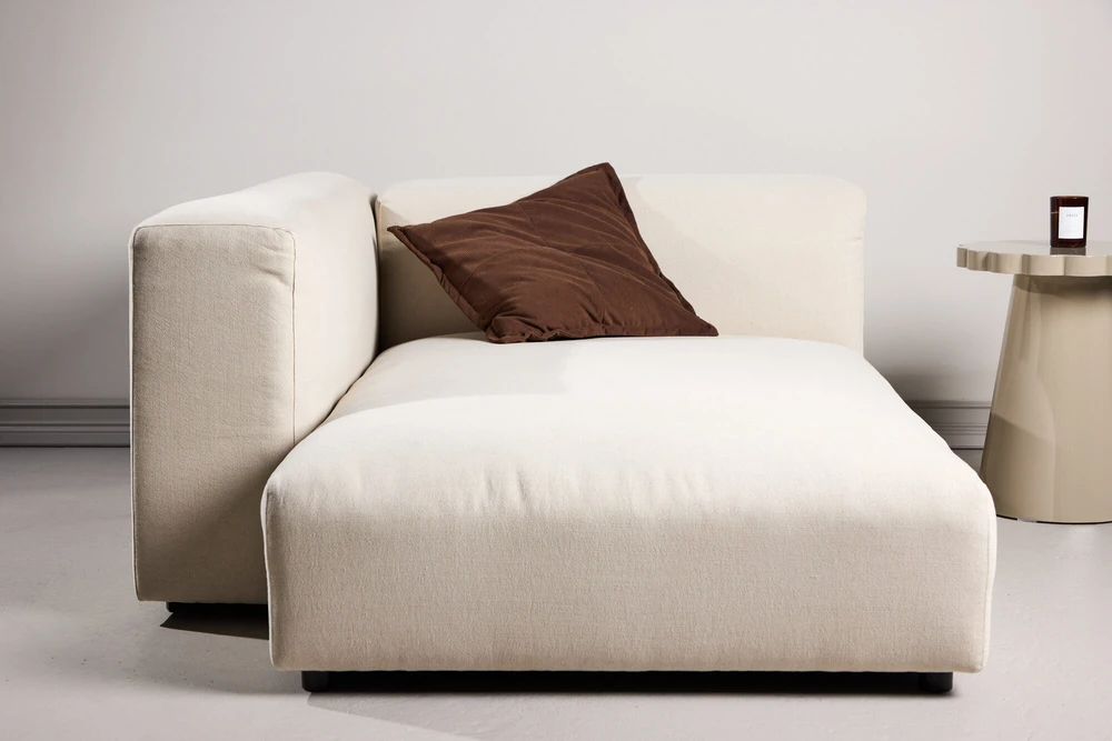 Venture Design Sofa su chaise longue Mavi 105x142 cm smėlio spalvos linas