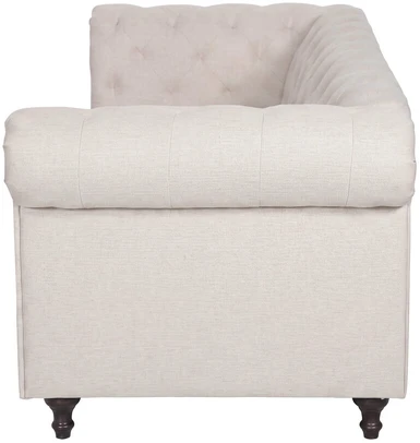 Venture Design Sofa Velvet, 3 vietų, bėžinė/juoda, poliesterinis aksomas