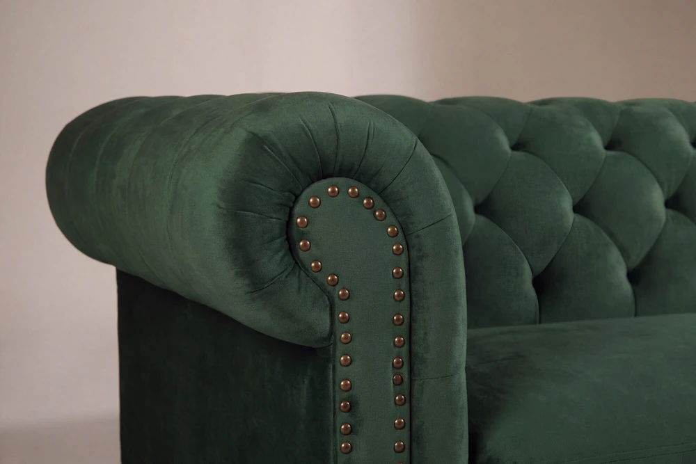 Venture Design Sofa Velvet, 3 vietų, samanų žalio aksomo audinys