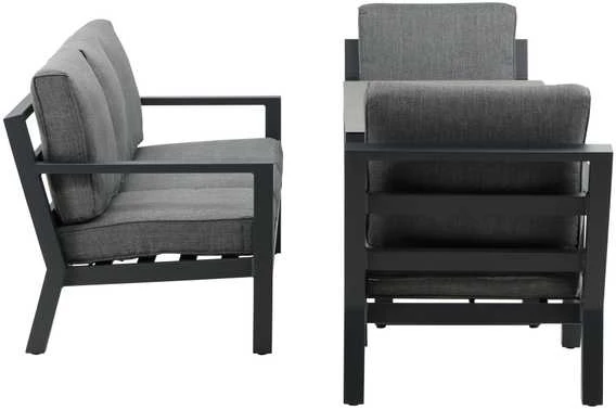 Venture Design Sofos grupė, Barselona, Stalas: 140x75 cm, Sofa: 171x84 cm, Juoda